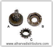 KICK RATCHET SET OF TWO  HONDA ACTIVA, CRANK SPROCKET  KB 4   STROKE